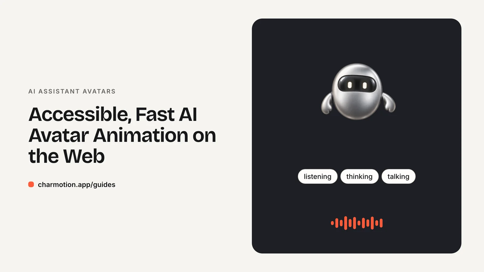 Cover illustration for the AI assistant avatars guide: Accessible, Fast AI Avatar Animation on the Web, with Charmotion demo characters