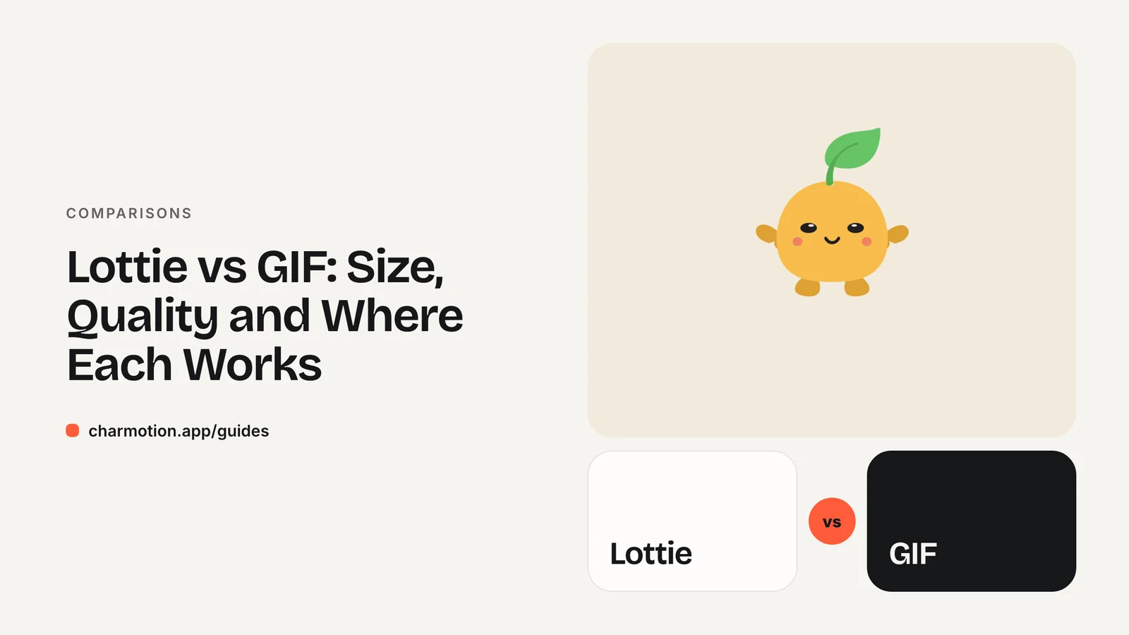 Cover illustration for the comparison guide: Lottie vs GIF: Size, Quality and Where Each Works