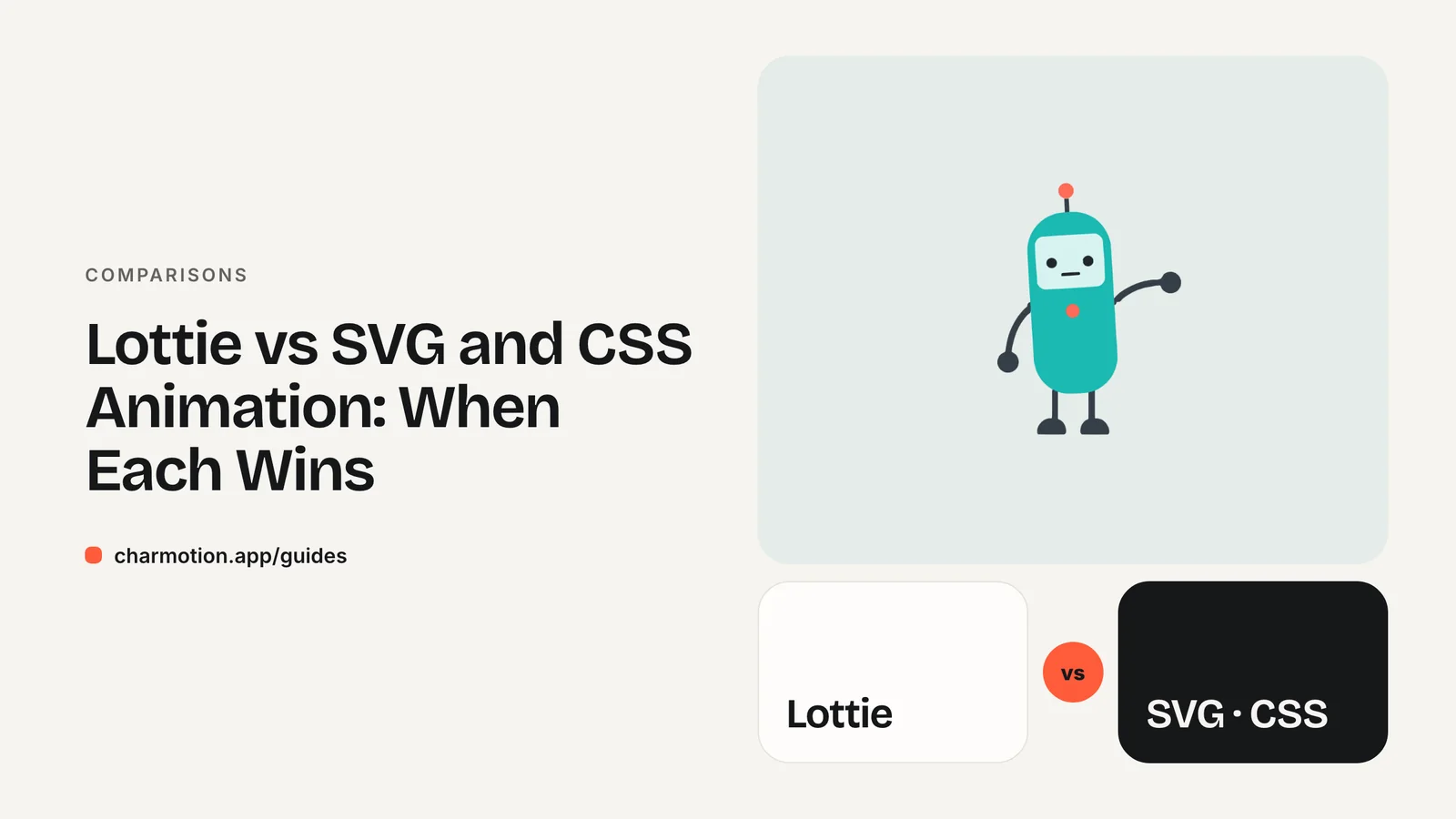 Cover illustration for the comparison guide: Lottie vs SVG and CSS Animation: When Each Wins