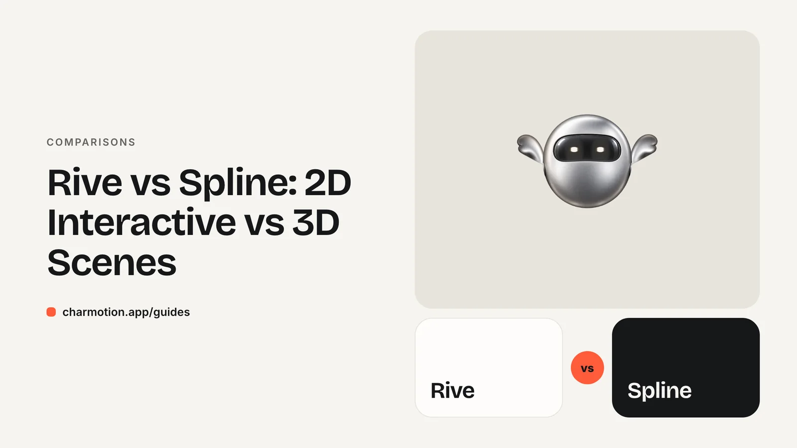 Cover illustration for the comparison guide: Rive vs Spline: 2D Interactive vs 3D Scenes